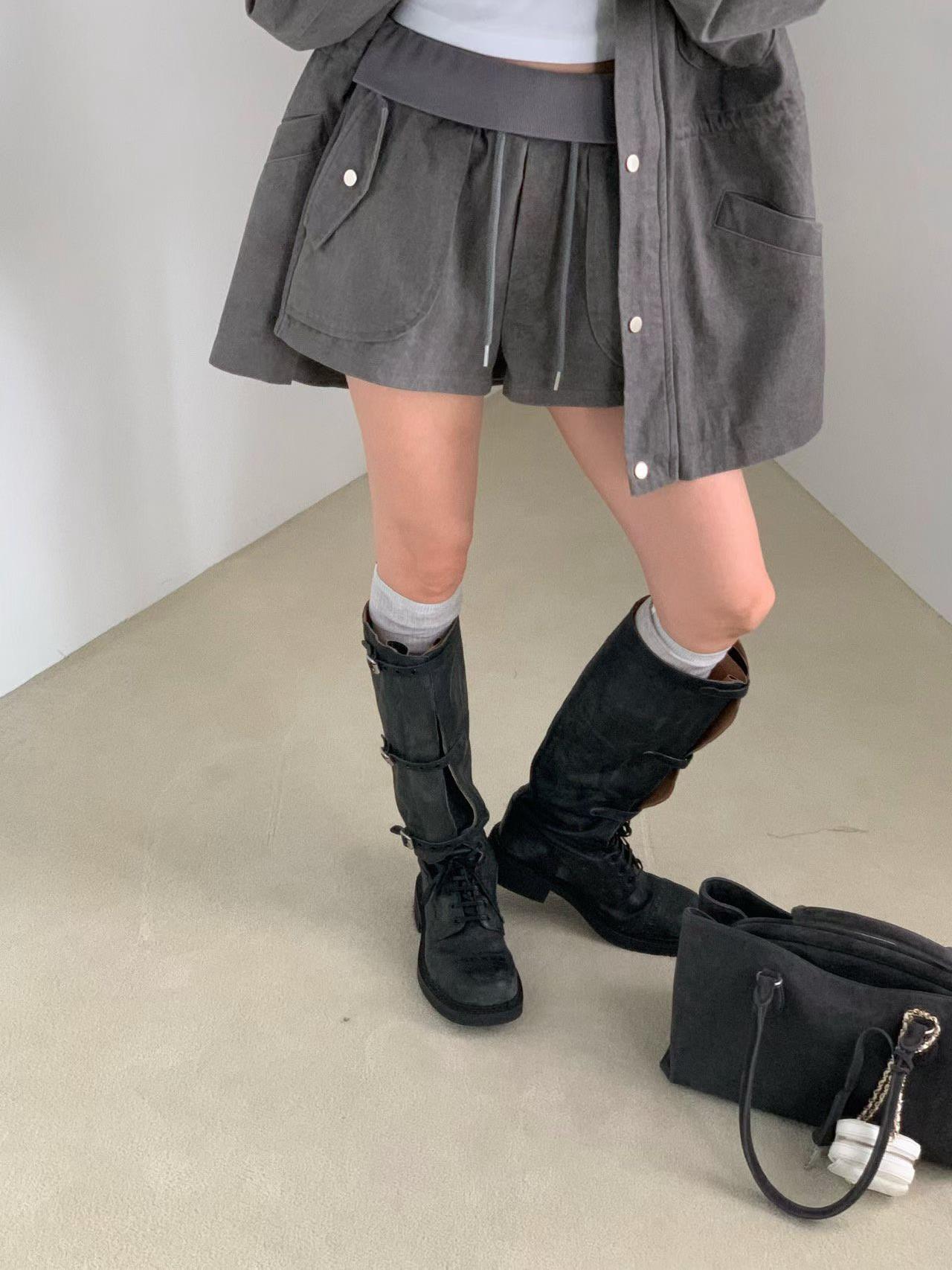 挺版反摺軍裝短褲